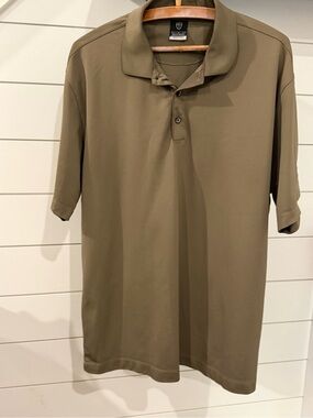 NIKE GOLF DRI FIT SHIRT SIZE L OLIVE GREEN SHORT SLEEVE